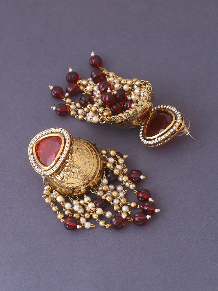 Maroon Pavitra Jhumkis
