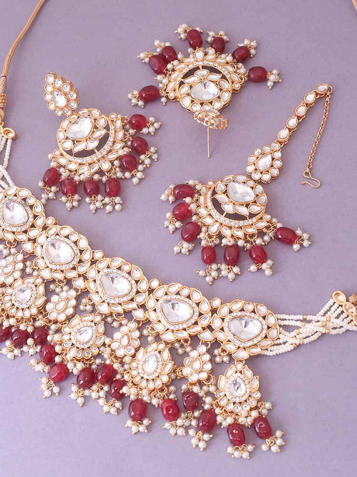 Maroon Pratibha Jewellery Set