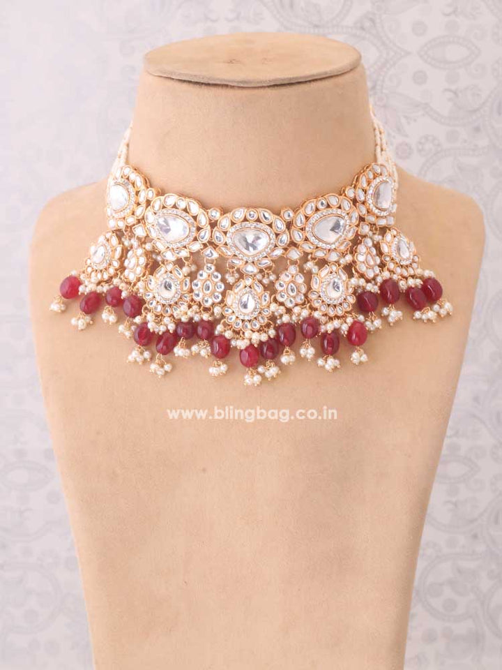 Maroon Pratibha Jewellery Set