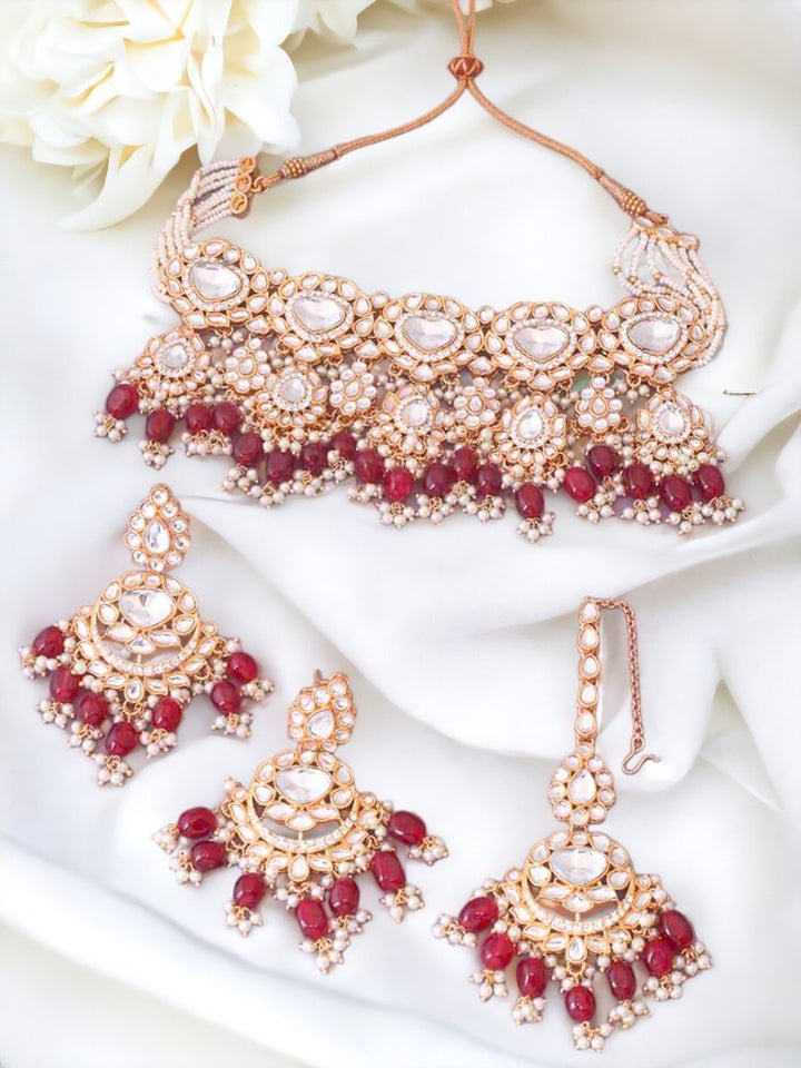 Maroon Pratibha Jewellery Set