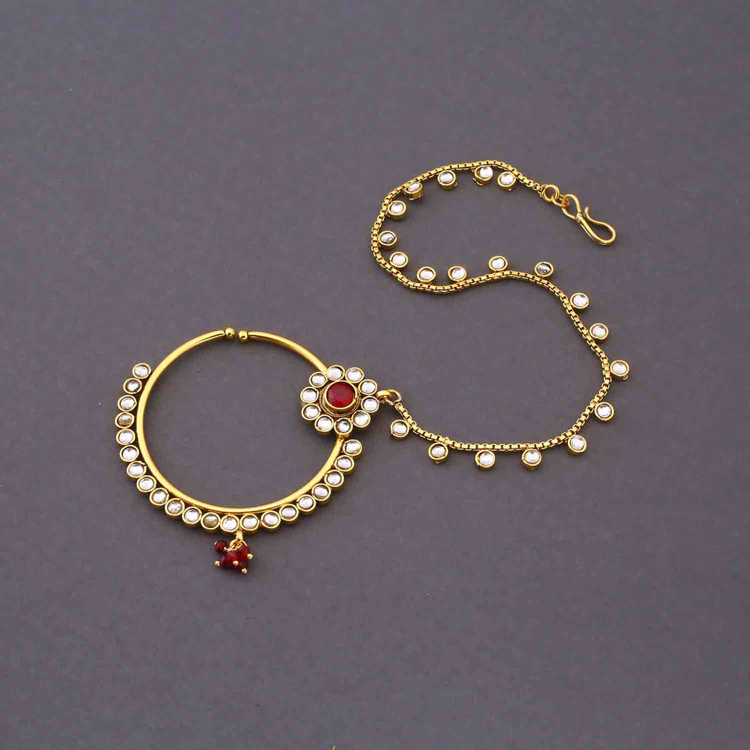 Maroon Ruvina  Kundan Bridal Jewellery Set