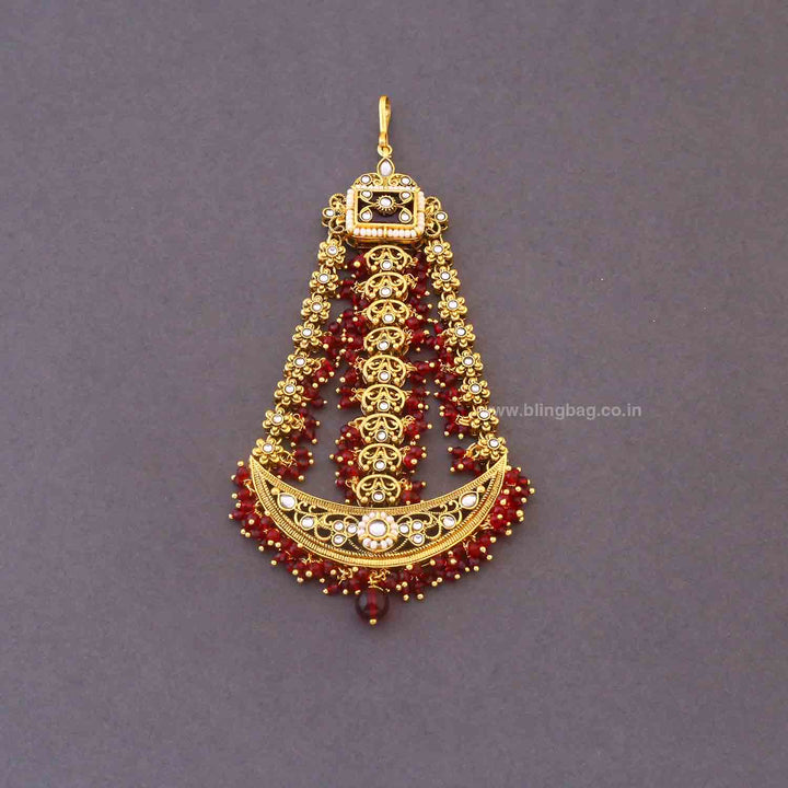 Maroon Sannidhi Kundan Bridal Jewellery Set