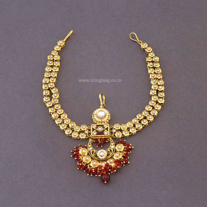 Maroon Sannidhi Kundan Bridal Jewellery Set