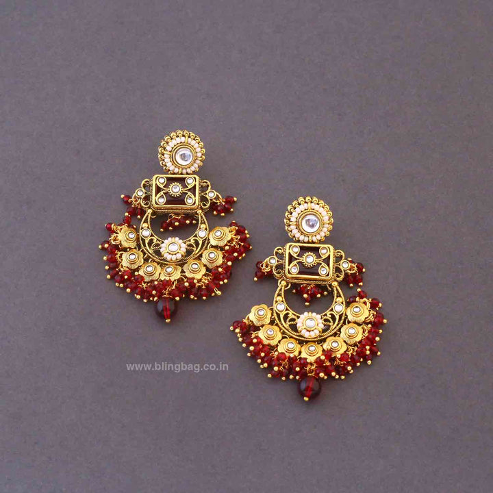 Maroon Sannidhi Kundan Bridal Jewellery Set
