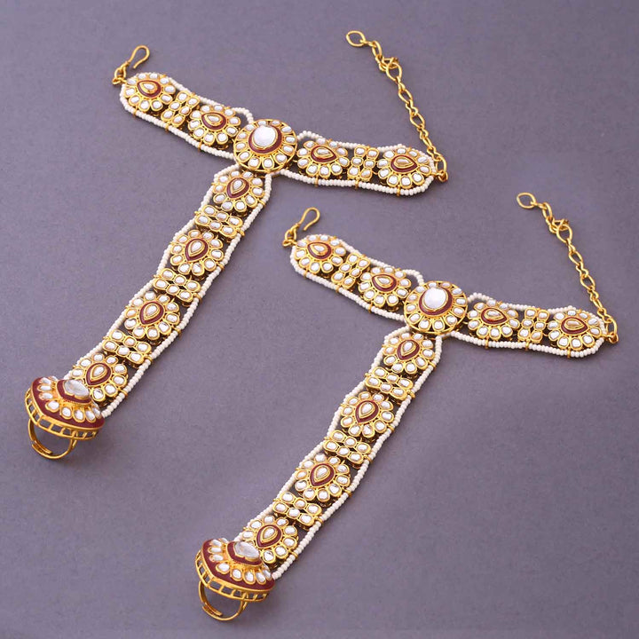 Maroon Suhani Bridal Jewellery Set