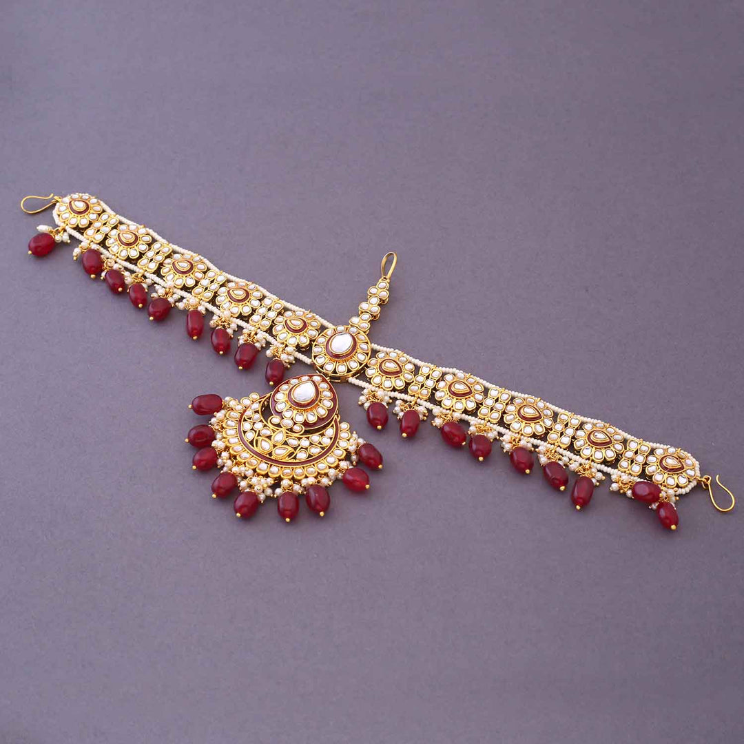 Maroon Suhani Bridal Jewellery Set
