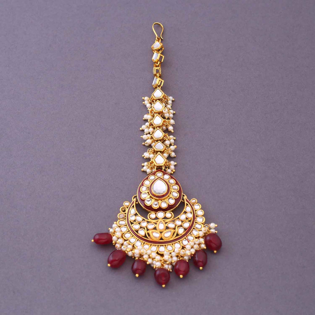 Maroon Suhani Bridal Jewellery Set