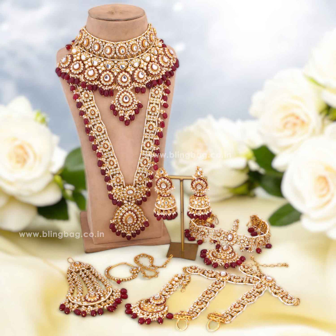 Maroon Suhani Bridal Jewellery Set – Bling Bag