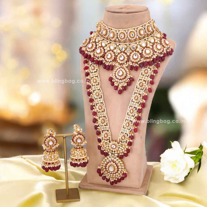 Maroon Suhani Bridal Jewellery Set