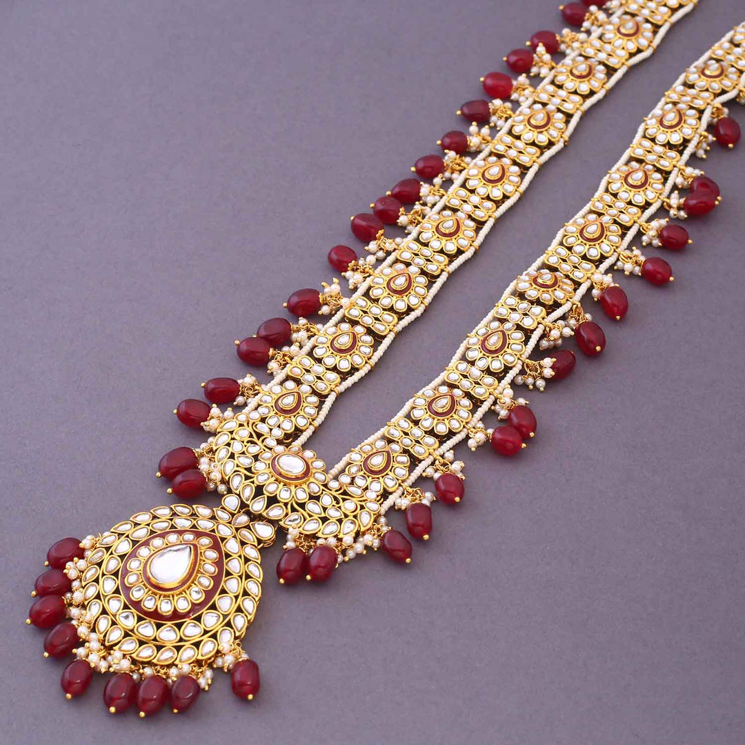 Maroon Suhani Bridal Jewellery Set