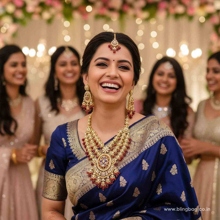 Maroon Sujata Kundan Jewellery Set