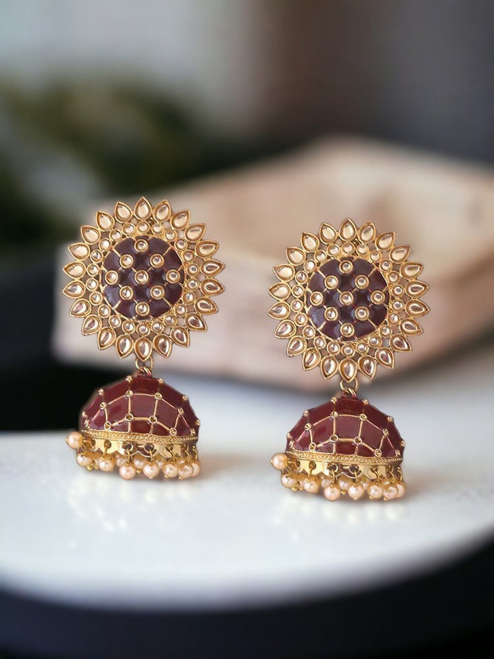 Maroon Suraj Jhumkis