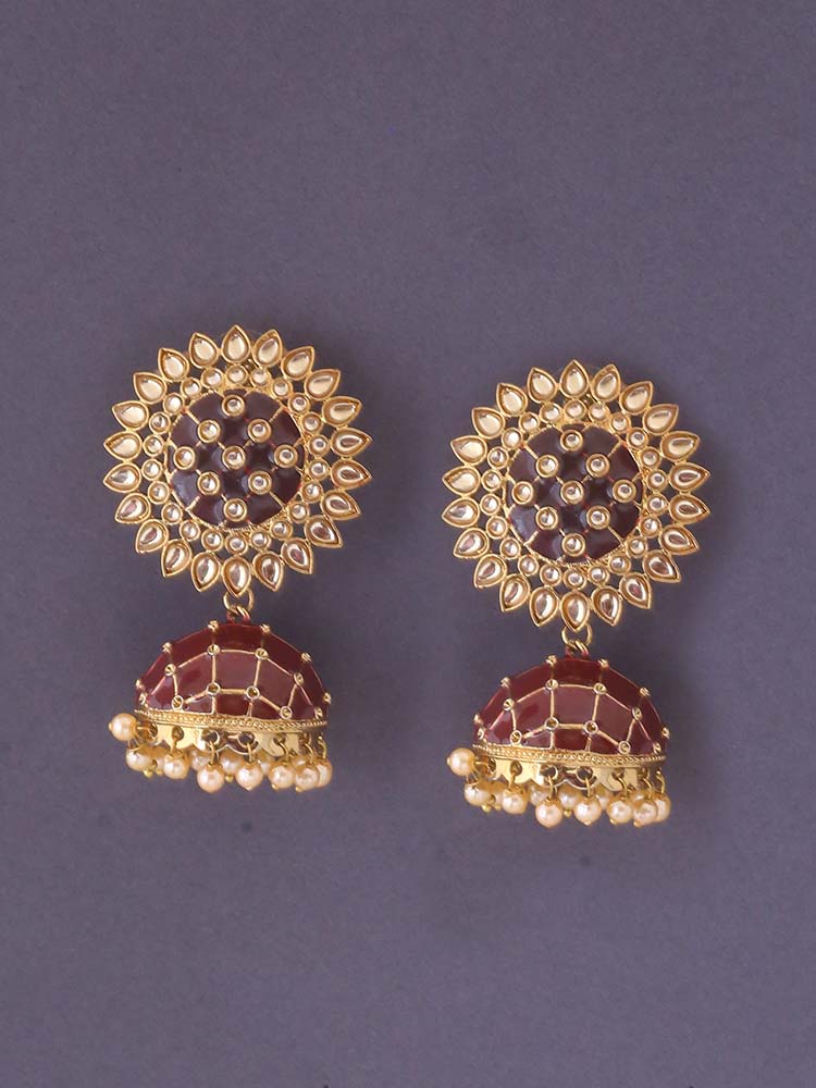Maroon Suraj Jhumkis