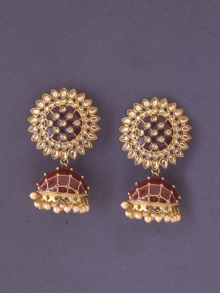 Maroon Suraj Jhumkis