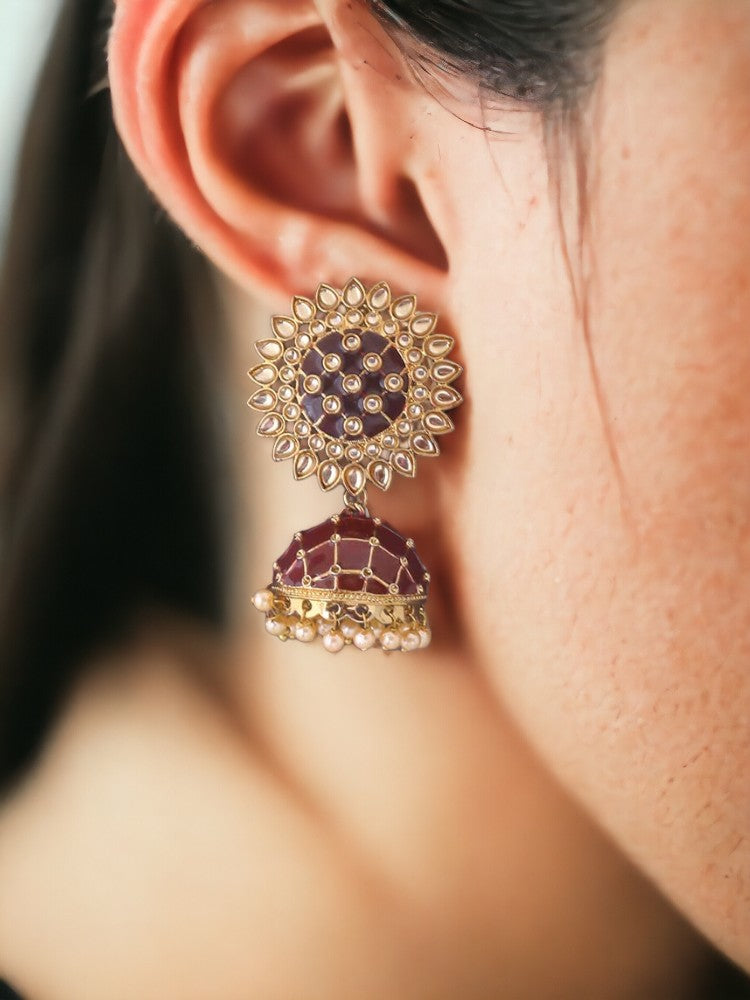 Maroon Suraj Jhumkis