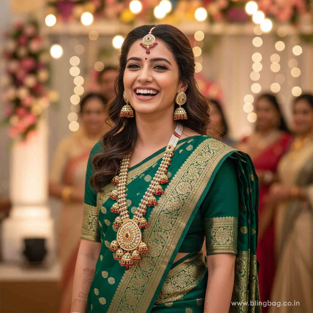 Maroon Surina Kundan Jewellery Set