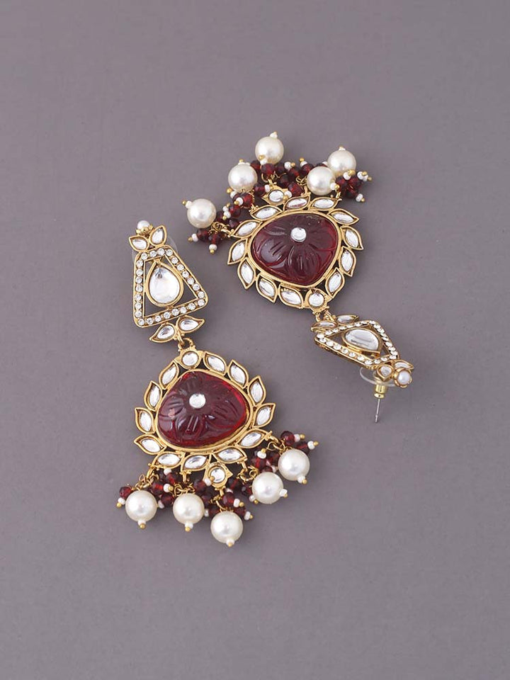 Maroon Tapsi Chandbalis