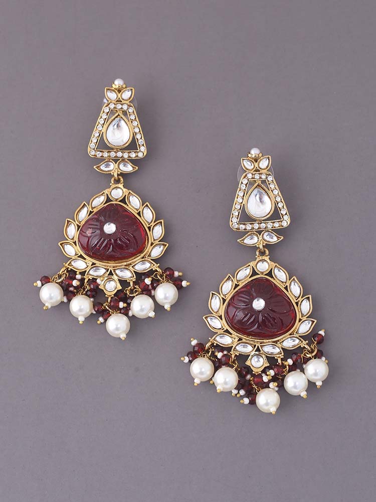 Maroon Tapsi Chandbalis