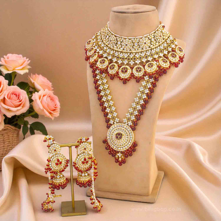 Maroon Tarini Bridal Jewellery Set