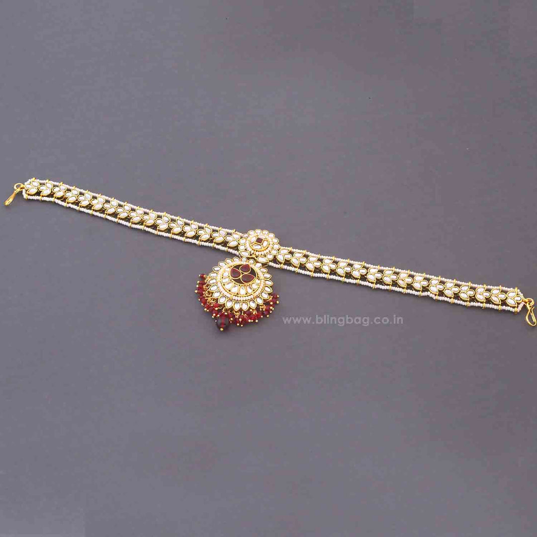 Maroon Tarini Bridal Jewellery Set