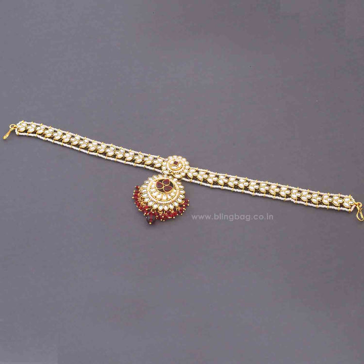 Maroon Tarini Bridal Jewellery Set