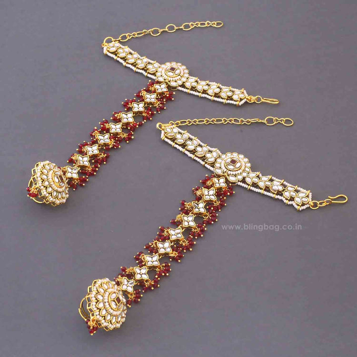 Maroon Tarini Bridal Jewellery Set