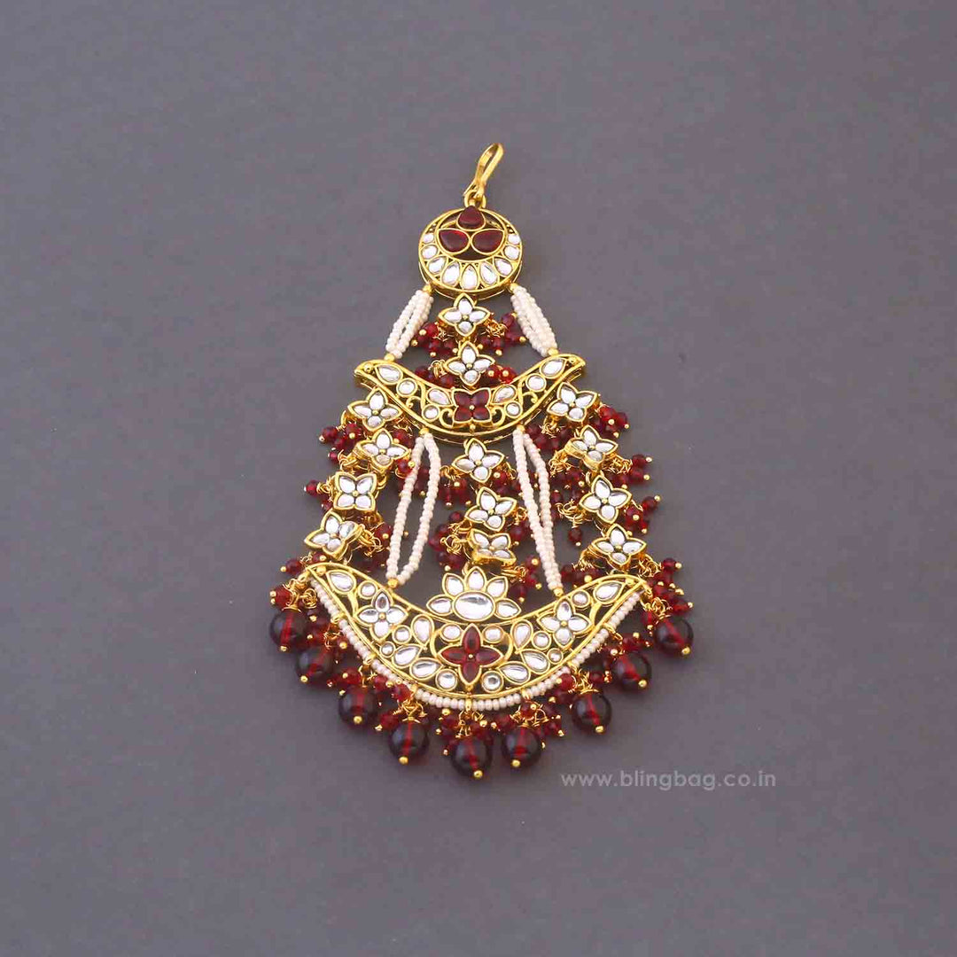 Maroon Tarini Bridal Jewellery Set
