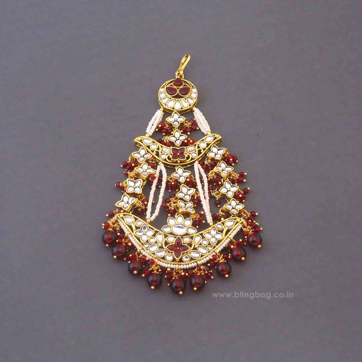 Maroon Tarini Bridal Jewellery Set