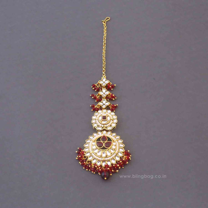 Maroon Tarini Bridal Jewellery Set