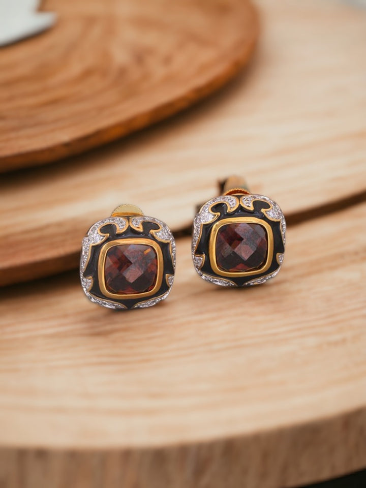 Maroon Thunder Zirconia Studs