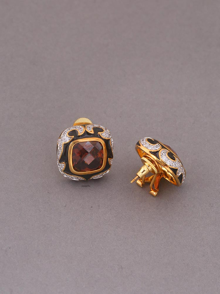 Maroon Thunder Zirconia Studs