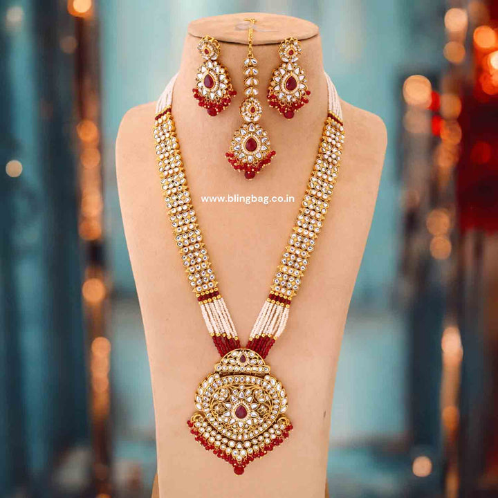 Maroon Ujala Kundan Jewellery Set