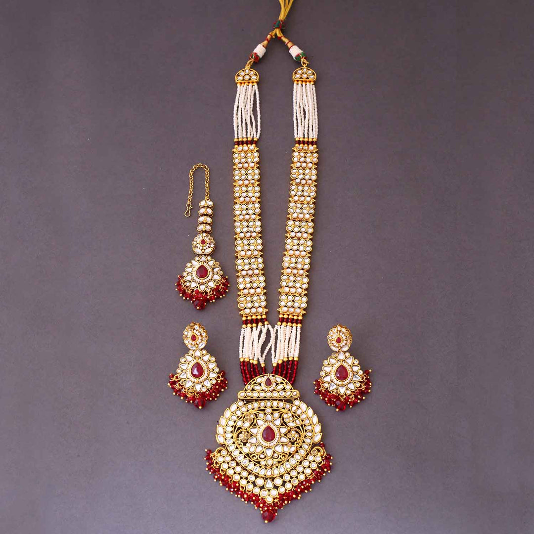 Maroon Ujala Kundan Jewellery Set