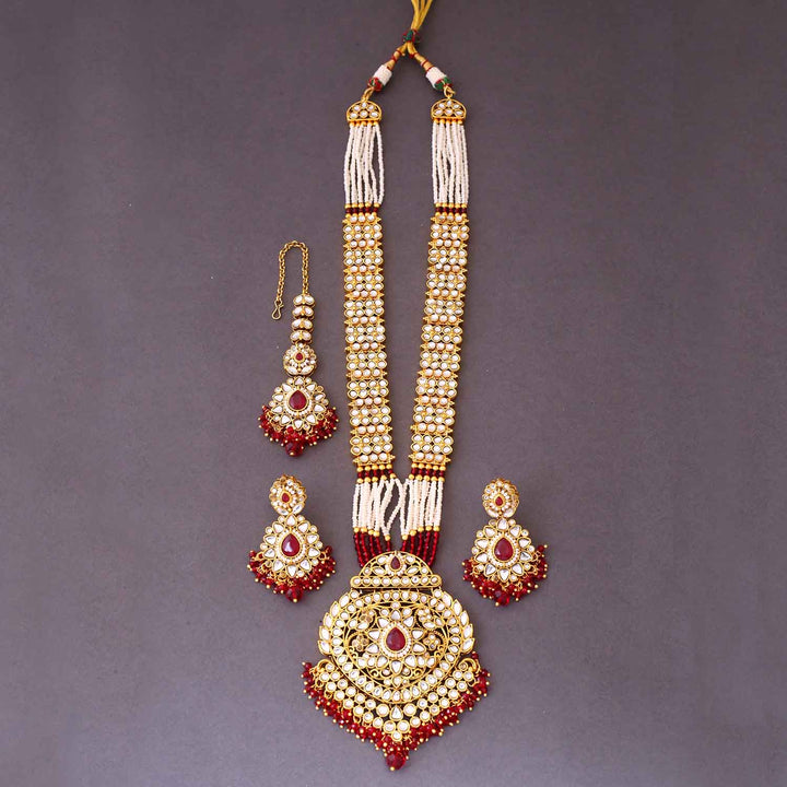 Maroon Ujala Kundan Jewellery Set