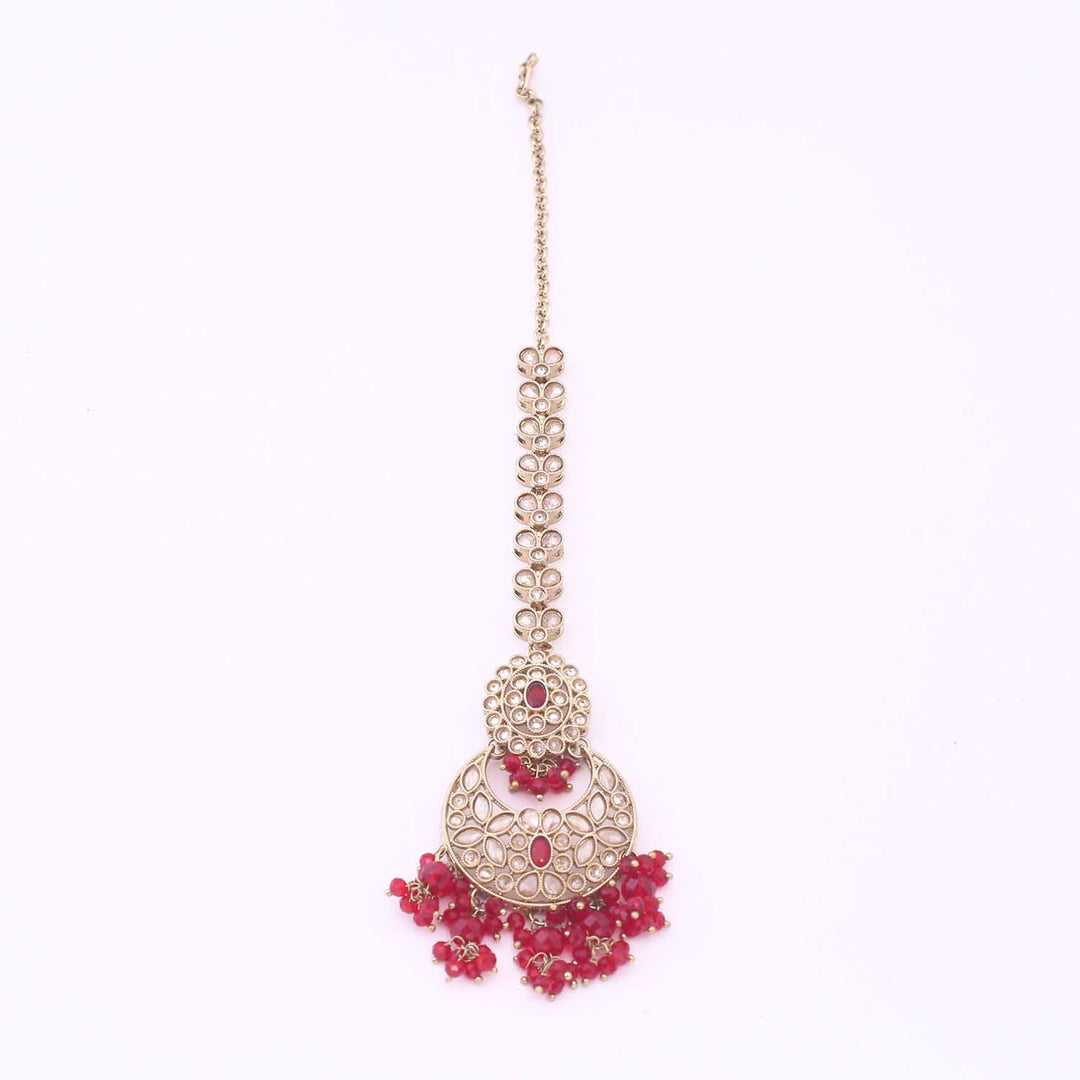 Maroon Ushana Bridal Jewellery Set