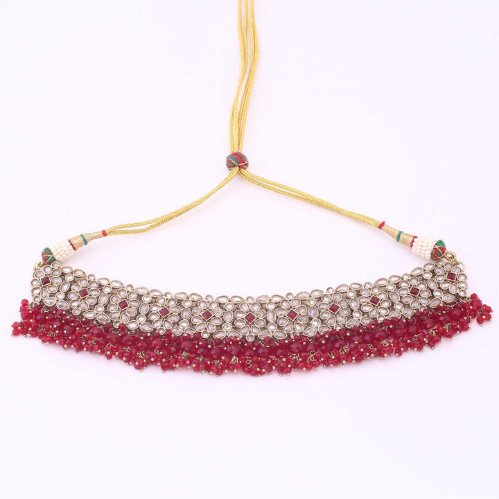 Maroon Ushana Bridal Jewellery Set