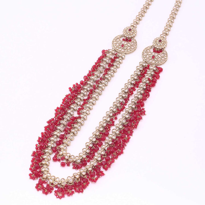Maroon Ushana Bridal Jewellery Set