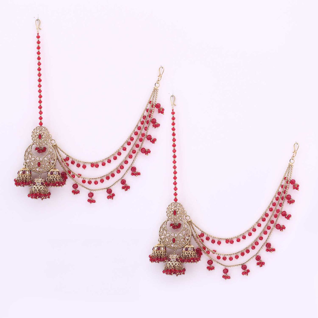 Maroon Ushana Bridal Jewellery Set