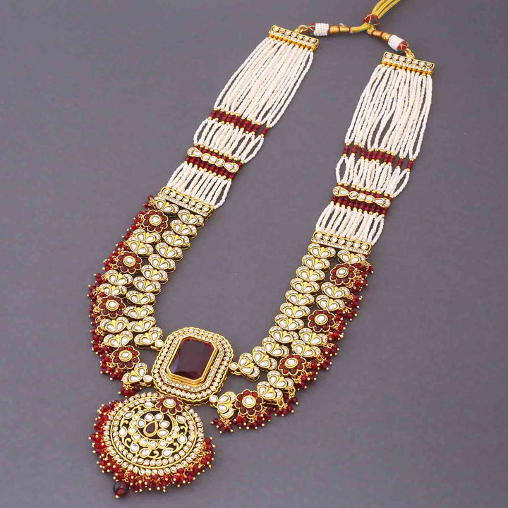 Maroon Varnika Kundan Bridal Jewellery Set