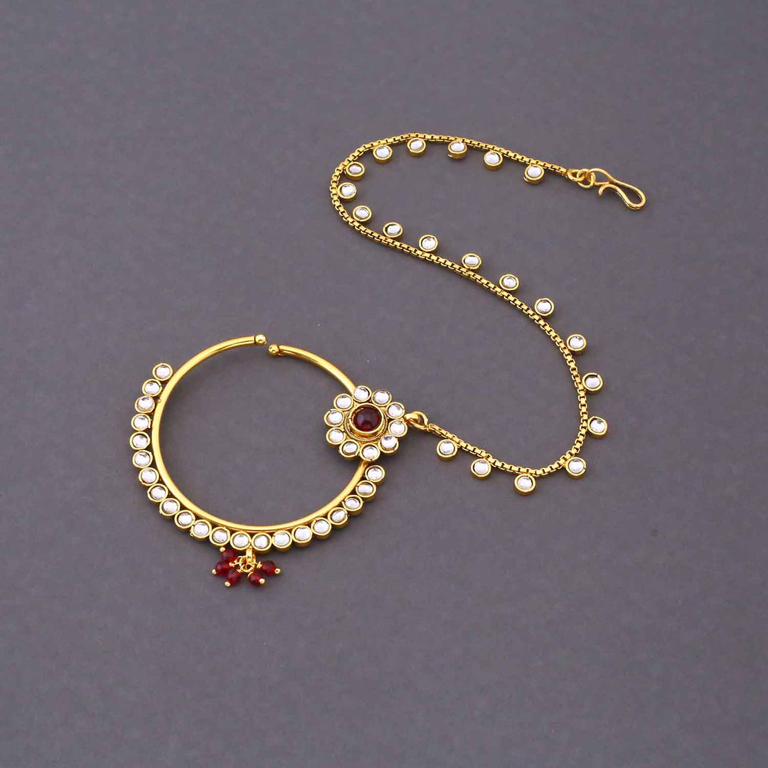 Maroon Varnika Kundan Bridal Jewellery Set