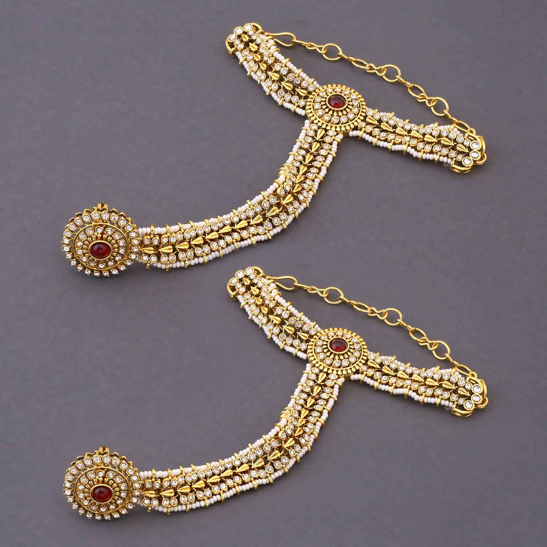 Maroon Varnika Kundan Bridal Jewellery Set