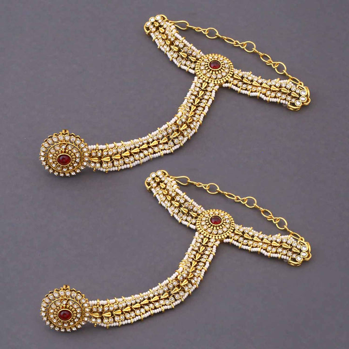 Maroon Varnika Kundan Bridal Jewellery Set