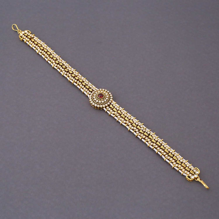 Maroon Varnika Kundan Bridal Jewellery Set