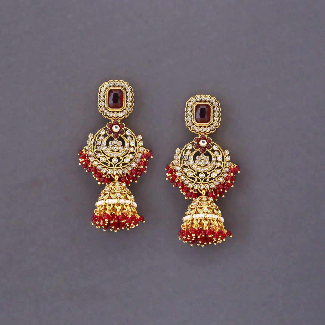 Maroon Varnika Kundan Bridal Jewellery Set