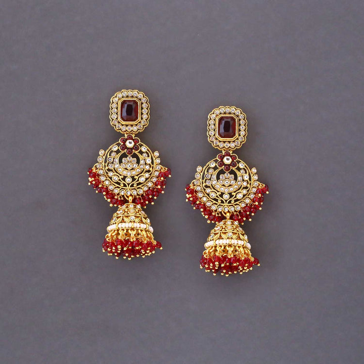 Maroon Varnika Kundan Bridal Jewellery Set