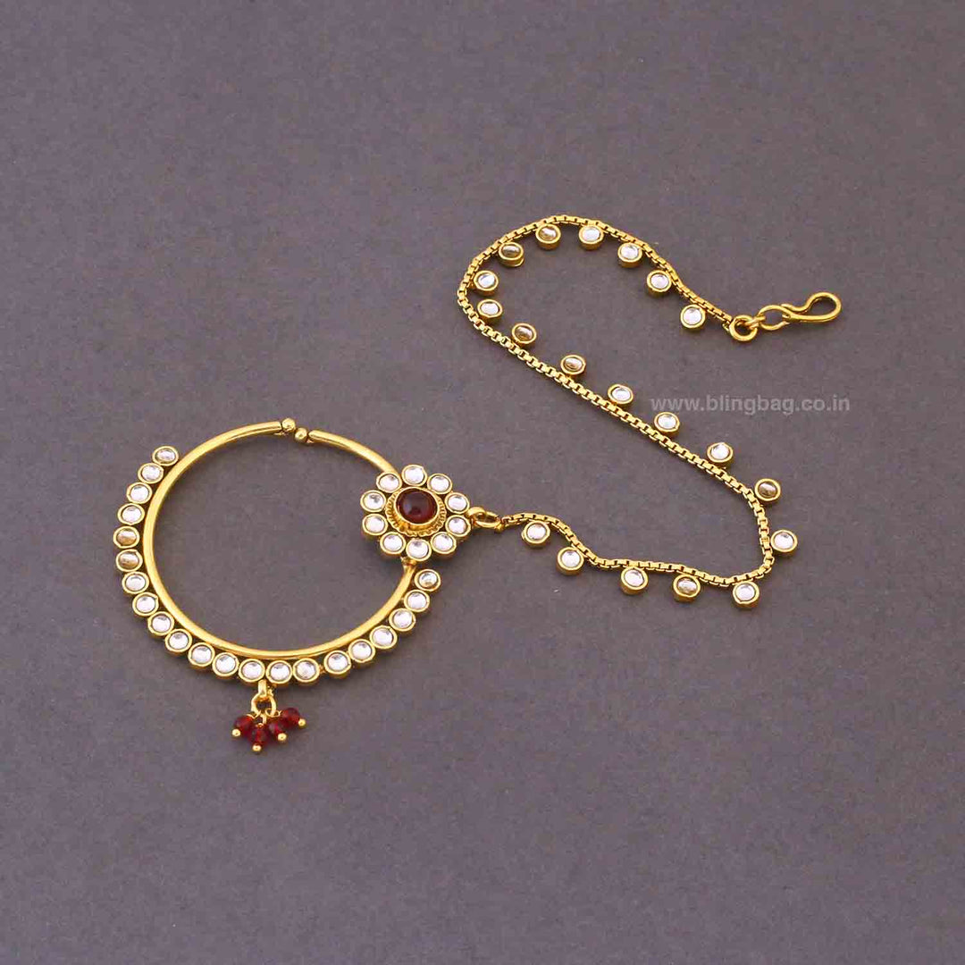 Maroon Yagna Kundan Bridal Jewellery Set