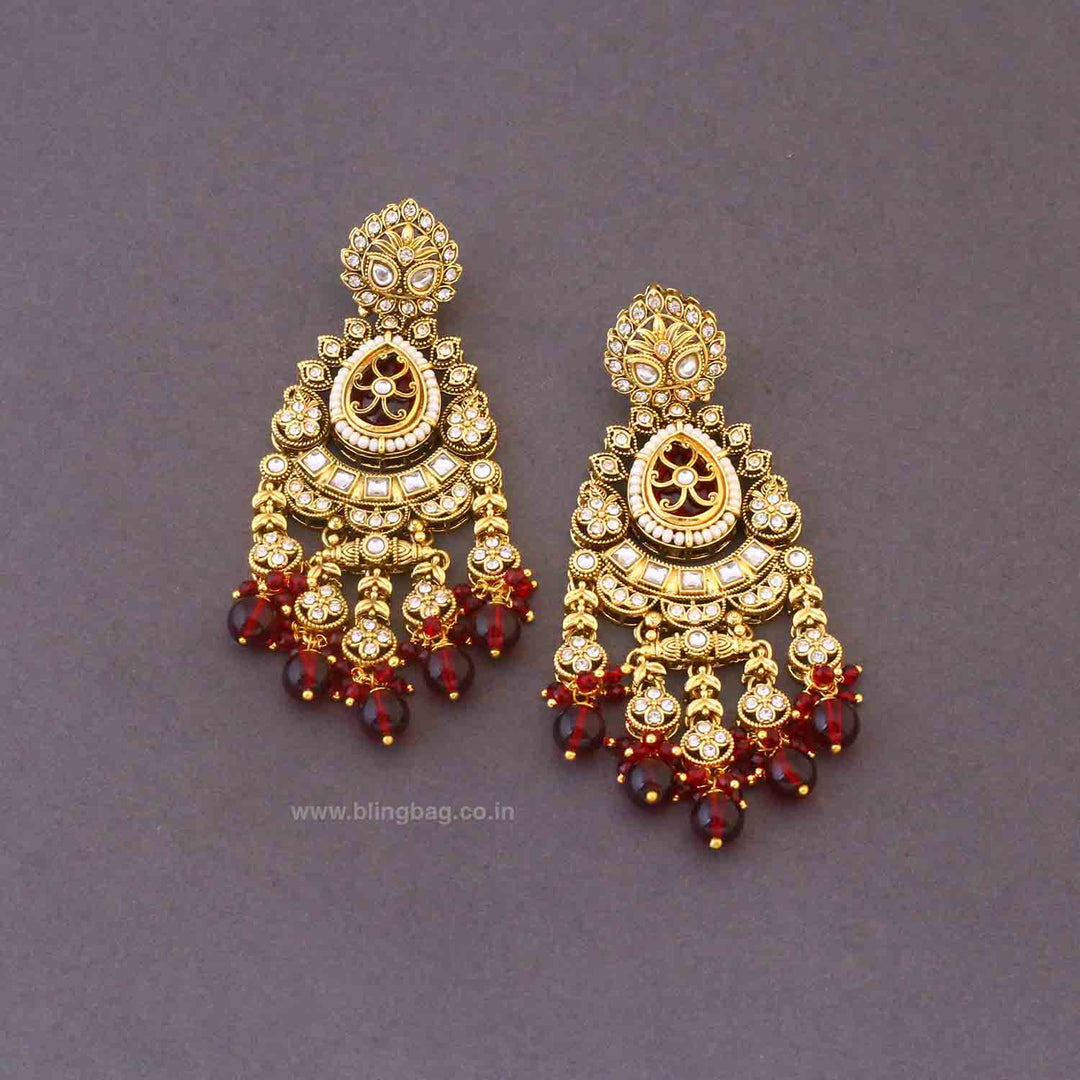 Maroon Yagna Kundan Bridal Jewellery Set