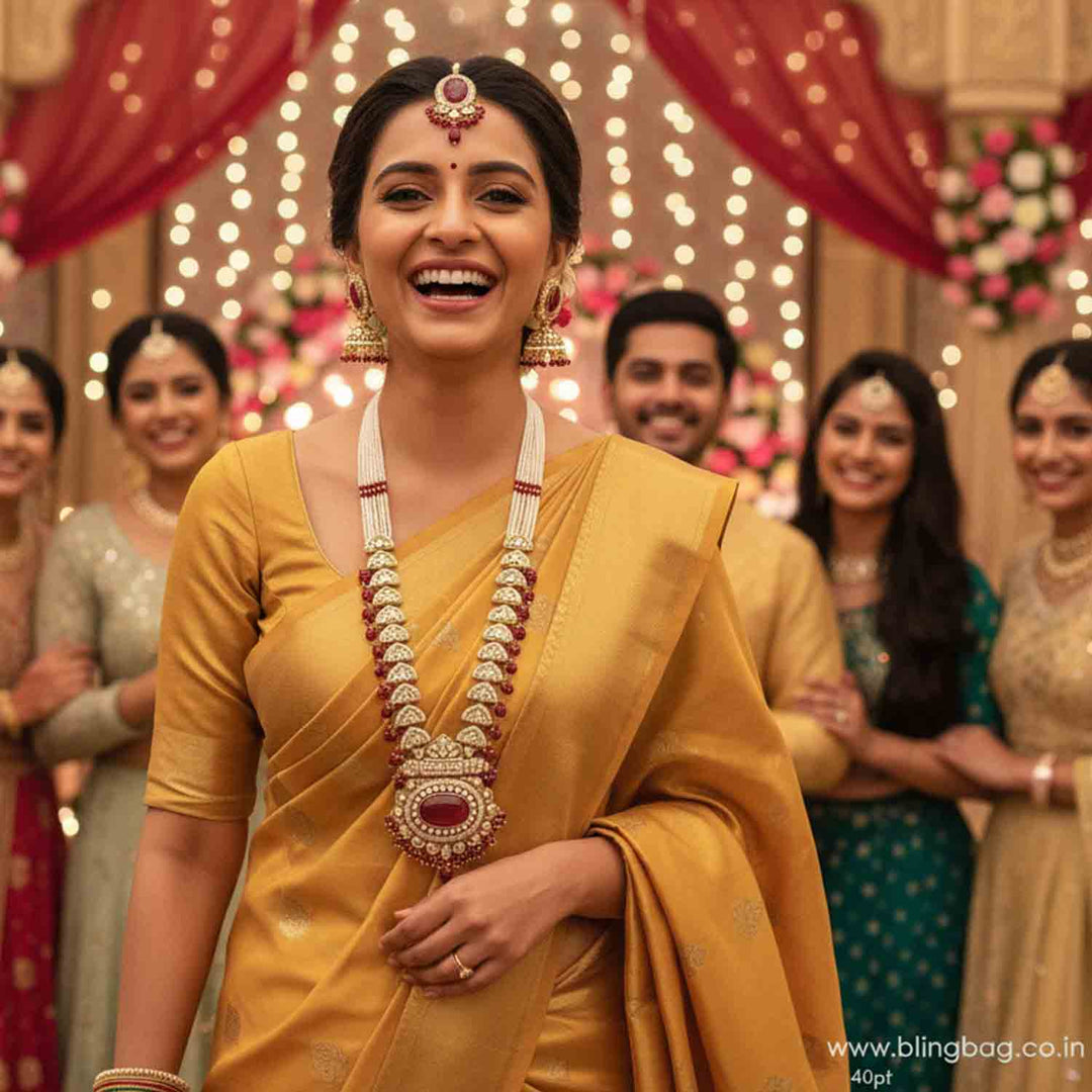 Maroon Ziya Kundan Jewellery Set