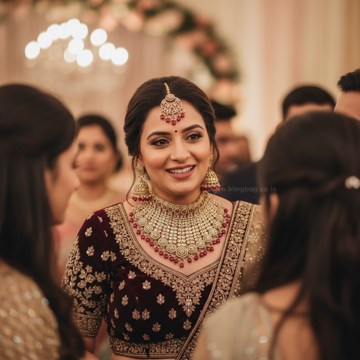 Maroon Zorina Victorian Jewellery Set - New Arrival