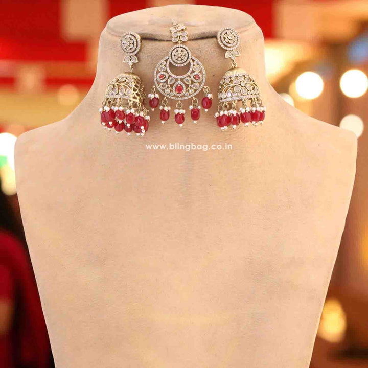Maroon Zorina Victorian Jewellery Set - New Arrival